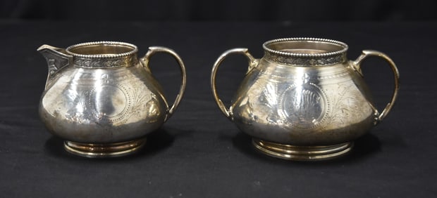 ANTIQUE GORHAM STERLING SILVER SUGAR & CREAMER