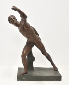 LARGE BRONZE ROMAN GLADIATOR
