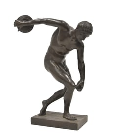 ANTIQUE GRAND TOUR BRONZE DISCUS THROWER