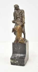 JOHAN WOLFGANG ELISCHER , BRONZE MAN WITH PIG
