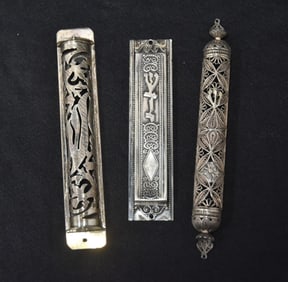 (3) STERLING SILVER MEZUZAH CASE