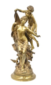 MATHURIN MOREAU , LARGE BRONZE DOUBLE FIGURE
