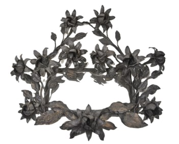 ANTIQUE ITALIAN ART NOUVEAU WROUGHT IRON MIRROR