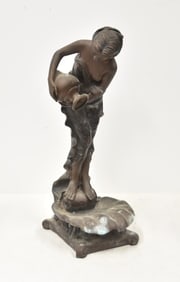 AFTER CARLIER , BRONZE FIGURAL FOUNTAIN