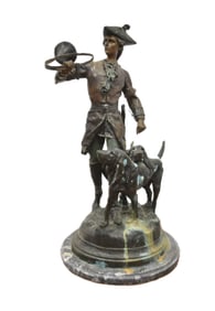 AFTER MOREAU BRONZE HUNTER WITH HOUNDS