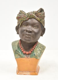 TERRACOTTA BUST OF CAPE VERDE NATIVE WOMAN