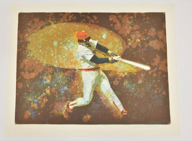 ALLAN MARDON , "THE SWING" BASEBALL LITHOGRAPH