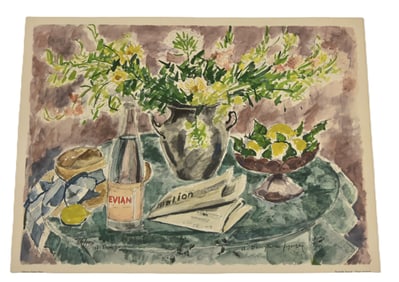 ANDRE DUNOYER DE SEGONZAC , PEN & WATERCOLOR