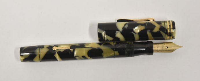 CONKLIN BLACK & PEARL CELLULOID FOUNTAIN PEN