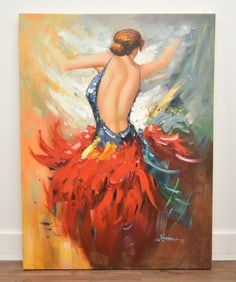 OIL ON CANVAS FLAMENCO DANCER