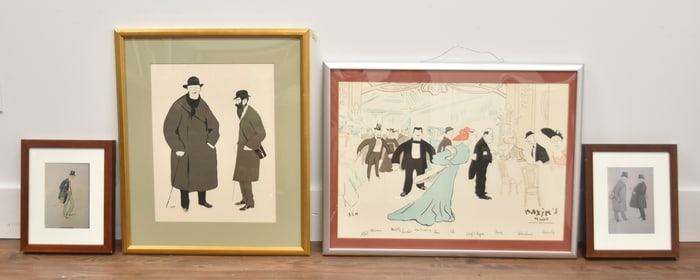 (4) GEORGES GOURSAT "SEM" LITHOGRAPH & PRINTS