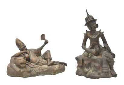 (2) CHINESE BRONZE SCULPTURES