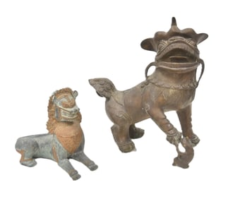 (2) BRONZE FOO DOGS