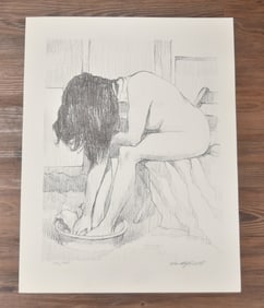 CORTLAND BUTTERFIELD , FEMALE NUDE LITHOGRAPH