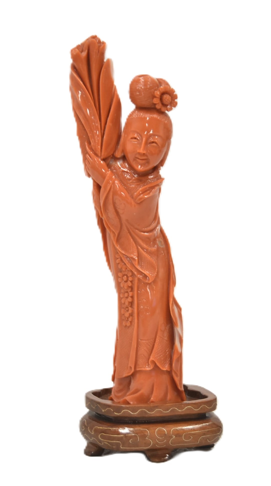 ANTIQUE CHINESE CORAL GEISHA GIRL (1 of 7)