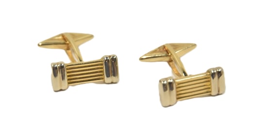 (Pr) 18kt GOLD CORINTHIAN COLUMN CUFFLINKS