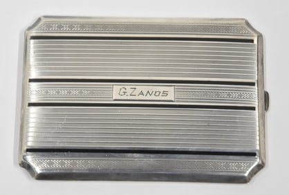 ELGIN STERLING SILVER & ENAMEL CIGARETTE CASE