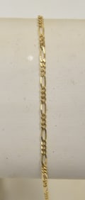 18kt GOLD FIGARO LINK BRACELET
