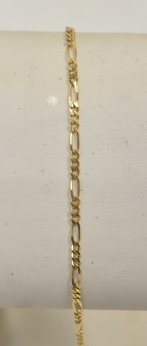 18kt GOLD FIGARO LINK BRACELET (1 of 9)
