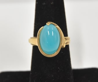 14kt GOLD & ROBINS EGG TURQUOISE RING