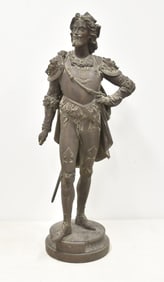 LARGE WHITE METAL SCULPTURE OF ROBERT I