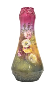 LARGE ROYAL BONN FLOOR VASE WITH FLOWERS