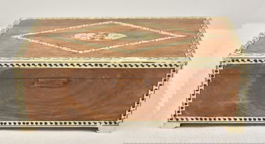 ANTIQUE BONE INLAID DRESSER BOX