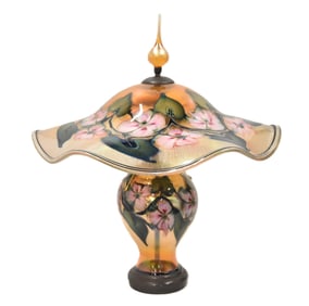 CHARLES LOTTON LARGE MULTI FLORA ART GLASS LAMP