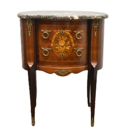 ANTIQUE FRENCH MARBLE TOP PETITE COMMODE