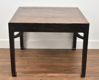 ANTIQUE CHINESE ELM WOOD MAHJONG TABLE