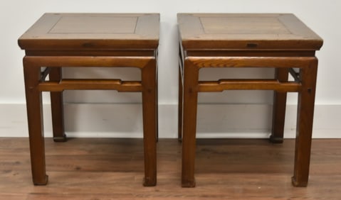 PAIR ANTIQUE CHINESE END TABLES