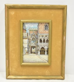 ANTIQUE ITALIAN MICRO MOSAIC PLAQUE