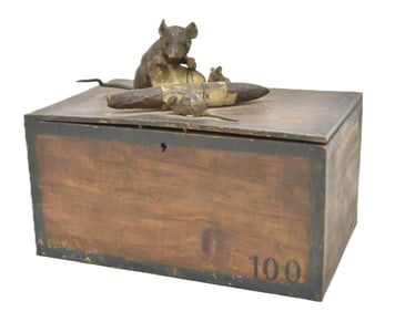 ANTIQUE AUSTRIAN BRONZE CIGAR BOX HUMIDOR