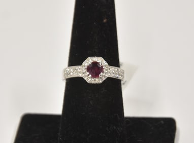 14kt GOLD RUBY & DIAMOND RING