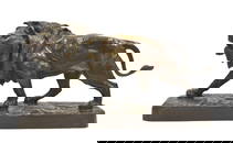 LOUIS VIDAL NAVATEL , LARGE BRONZE LION