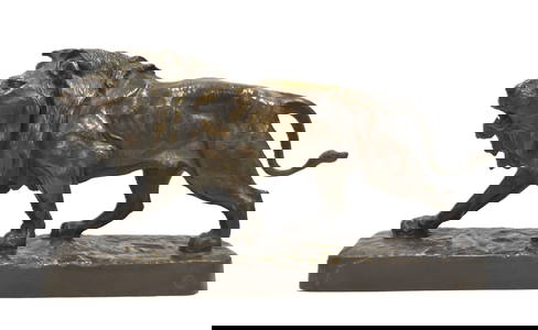 LOUIS VIDAL NAVATEL , LARGE BRONZE LION