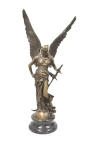 LARGE BRONZE SCULPTURE OF NIKE GODDESS