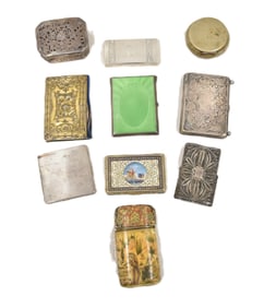 (10) ASSORTED PILL BOXES / COMPACTS / CASES