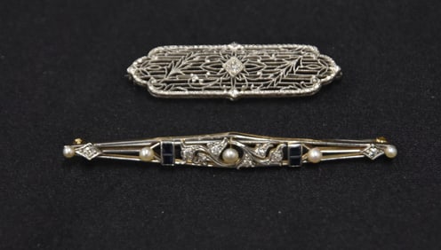 (2) ANTIQUE 14kt GOLD PINS