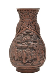 ANTIQUE 19thC CHINESE CINNABAR VASE