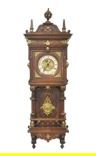 LENZKIRCH GERMAN FREE SWINGER WALL CLOCK: LENZKIRCH OPEN WELL FREE SWINGER WALL CLOCK Lenzkirch No. 620 open well wall clock. Series 26, 8-day spring driven time and strike movement with embossed Brass dial, Silvered chapter ring with Roman n