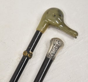 (2) ANTIQUE CANE WALKING STICKS