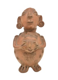 PRE COLUMBIAN TERRACOTTA CLAY FIGURINE