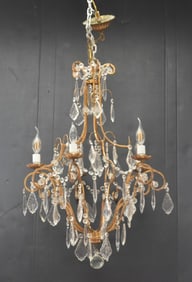 GILT & CRYSTAL CHANDELIER