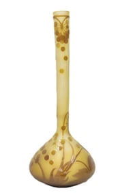 EMILE GALLE FRENCH CAMEO ART GLASS TULIP VASE