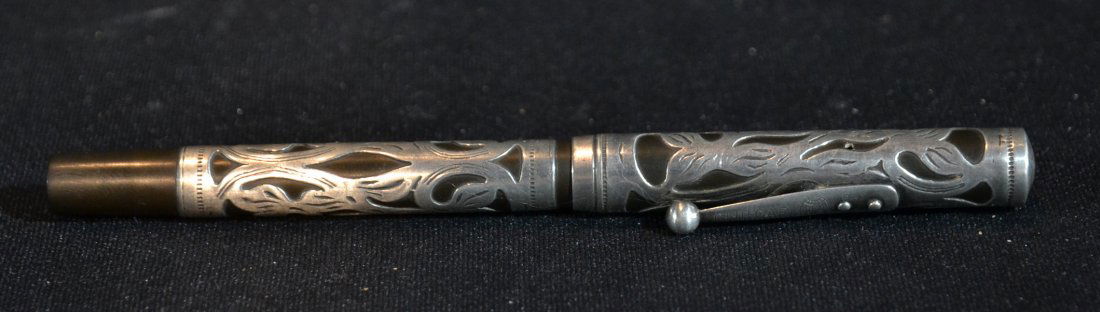 STERLING SILVER MOUNTED WATERMAN IDEAL CLIP CAP: PEN ; DATED SEPT. 26, 1905 - 5 1/2"