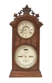 ITHICA # 8 DOUBLE DIAL CALENDAR CLOCK