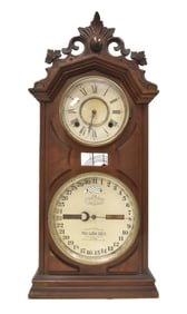 ITHACA # 8 DOUBLE DIAL CALENDAR CLOCK