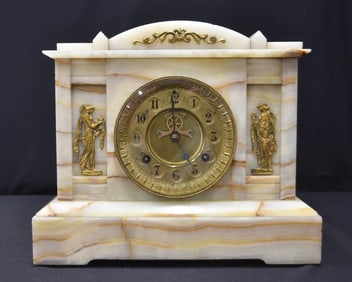 WATERBURY BRONZE MOUNTED ONYX CLOCK