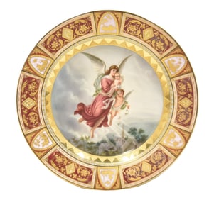 ROYAL VIENNA HAND PAINTED PLATE "HIMMELSGABBE"